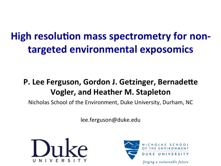 high resolukon mass spectrometry for non targeted