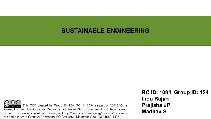 sustainable engineering