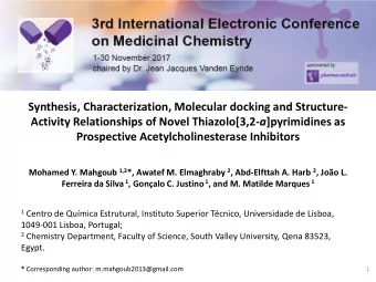 Synthesis, Characterization, Molecular docking and Structure- Activity Relationships of Novel