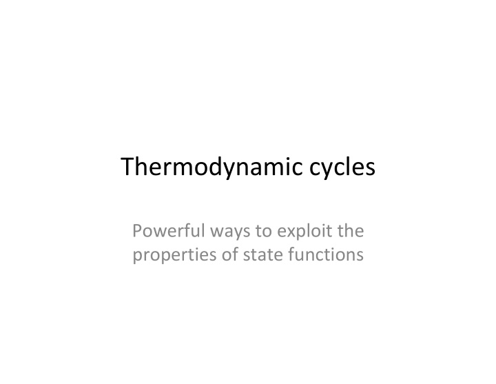 thermodynamic cycles