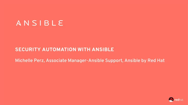 security automation with ansible