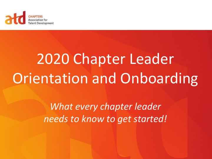 presentation title orientation and onboarding