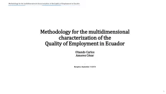 Methodology for th  the multidimensional  ch  characterization of th  the  Quality of Employment in