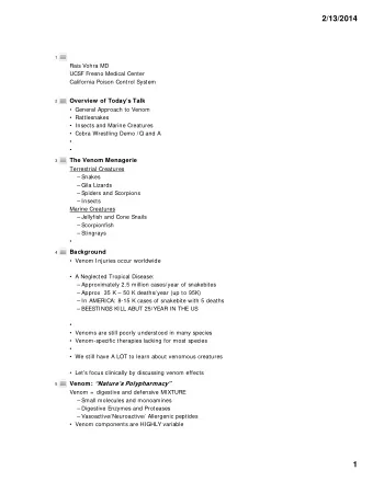 2/13/2014  1  Rais Vohra MD  UCSF Fresno Medical Center  California Poison Control System  Overview