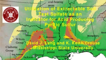 Utilization of Extractable Soil  Test Sulfate as an  Indicator for Acid Producing Pyritic Sulfur
