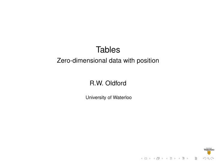 tables