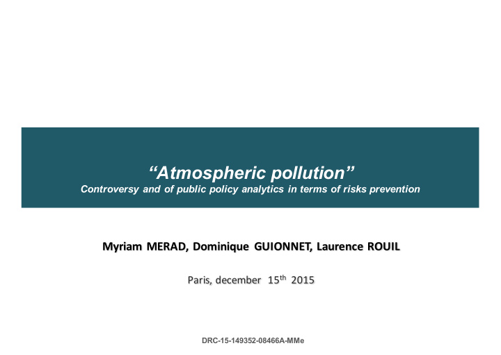 atmospheric pollution