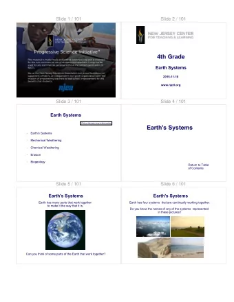 4th Grade  Earth Systems  2015-11-10  www.njctl.org  Slide 3 / 101  Slide 4 / 101  Earth Systems