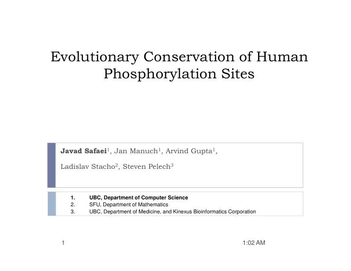 evolutionary conservation of human phosphorylation sites