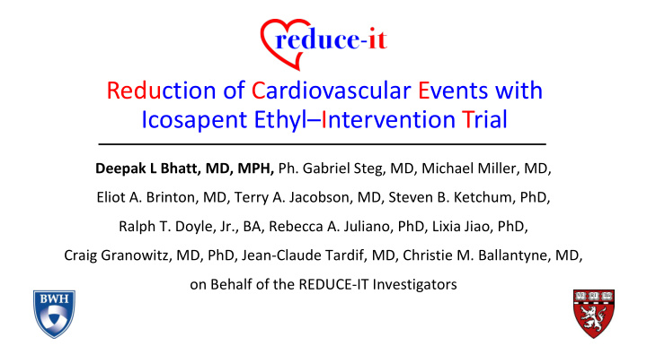 reduction of cardiovascular events with icosapent ethyl