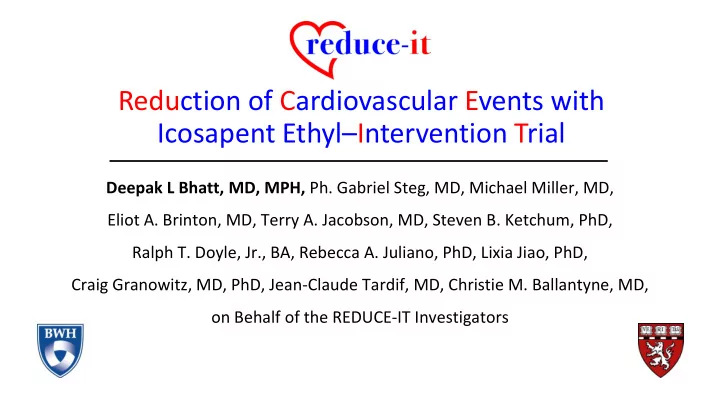 reduction of cardiovascular events with icosapent ethyl