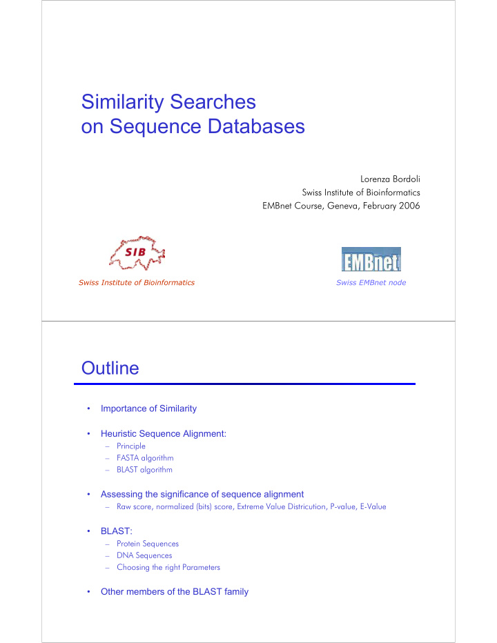 similarity searches on sequence databases