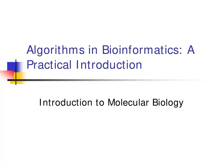 algorithms in bioinformatics a practical introduction
