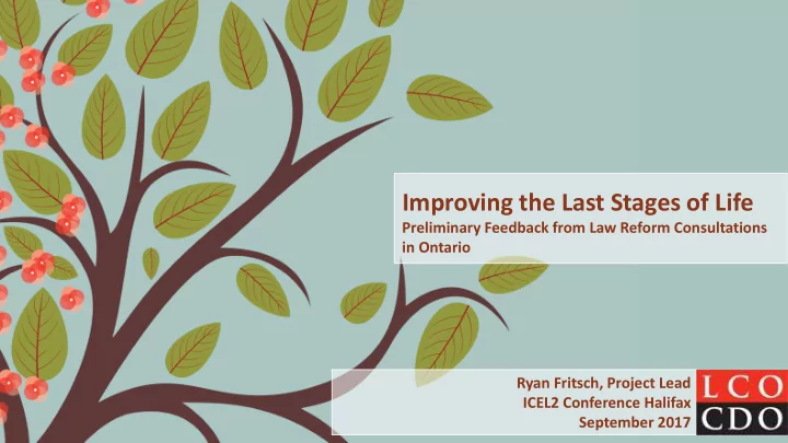improving the last stages of life