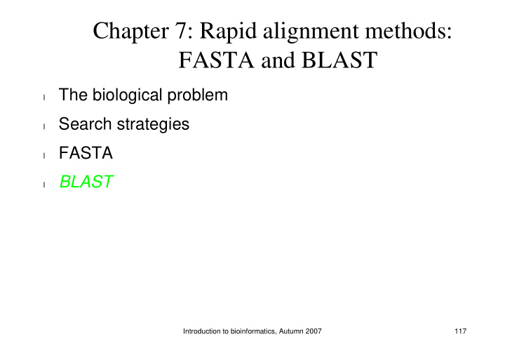 chapter 7 rapid alignment methods fasta and blast