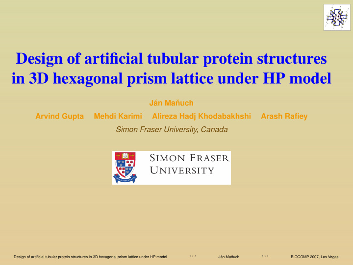 design of artificial tubular protein structures in 3d