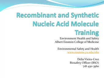 Environment Health and Safety  Albert Einstein College of Medicine  Environmental Safety and Health