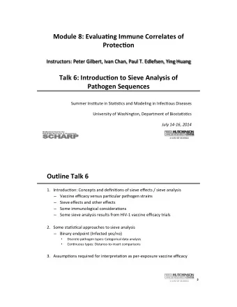 Module'8:'Evalua-ng'Immune'Correlates'of'  Protec-on''