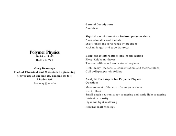 polymer physics