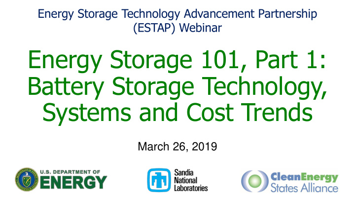 energy storage 101 part 1