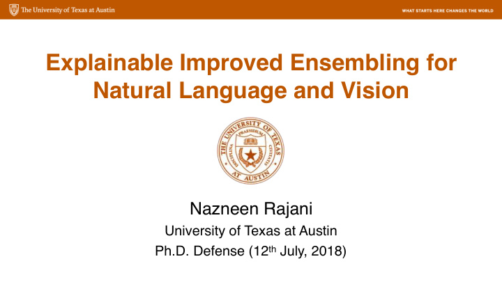 explainable improved ensembling for natural language and