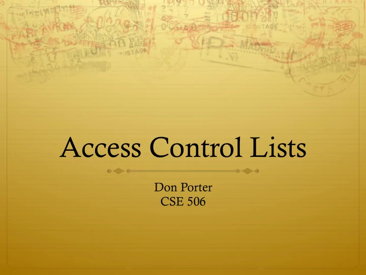 access control lists