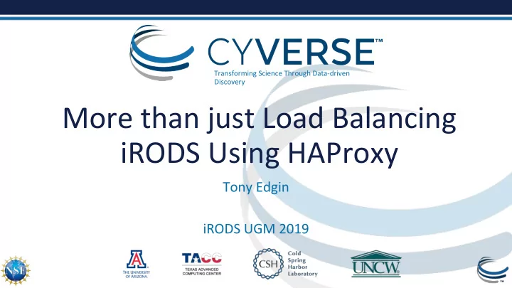 more than just load balancing irods using haproxy