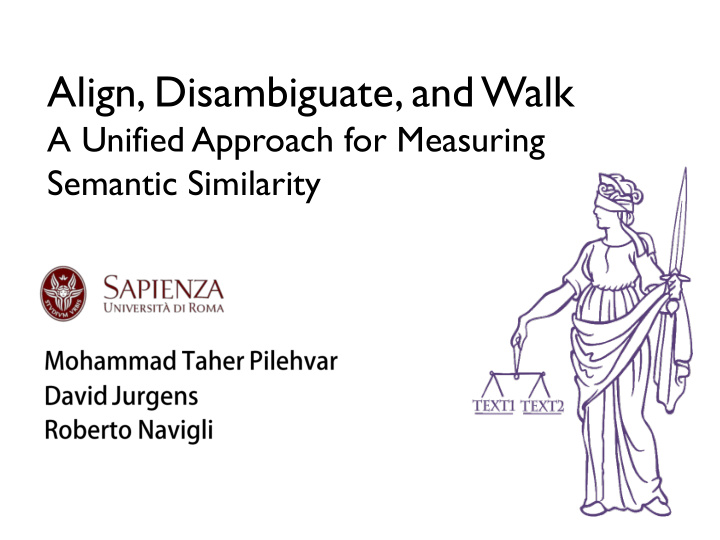 align disambiguate and walk