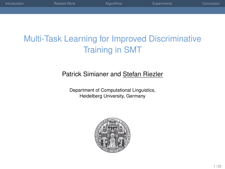 multi task learning for improved discriminative training