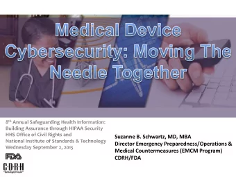Medical Countermeasures (EMCM Program)  CDRH/FDA  Imagination will often carry us to  worlds