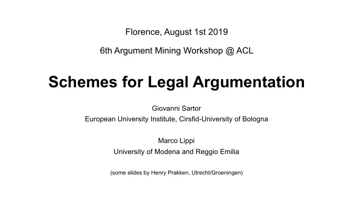schemes for legal argumentation