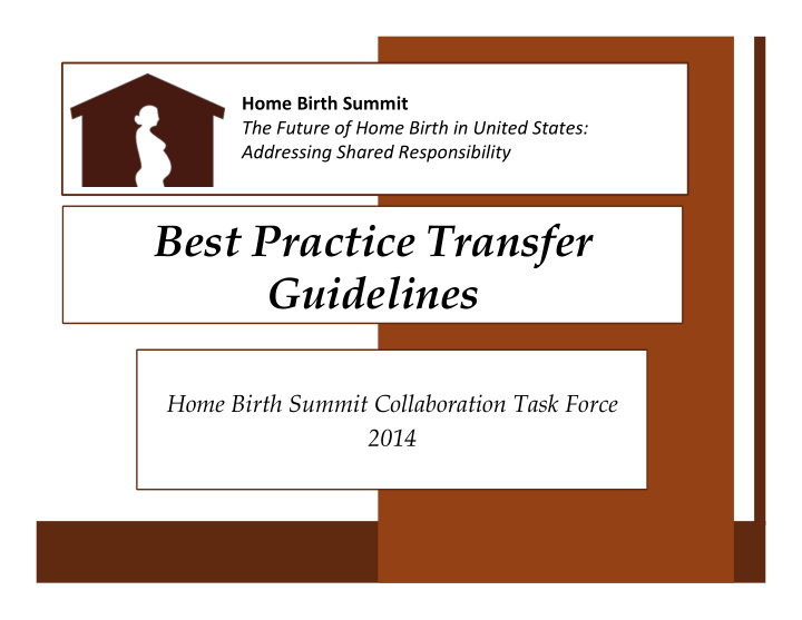 best practice transfer guidelines