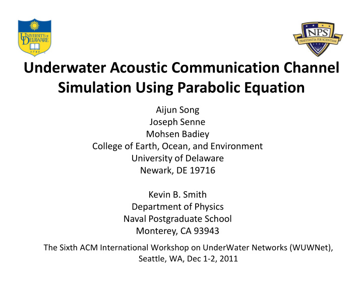 underwater acoustic communication channel simulation