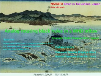 Analog rotating black holes in a MHD inflow  Based on  ?  Analog geometry for acoustic waves  With