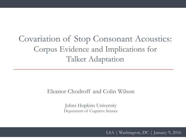 covariation of stop consonant acoustics