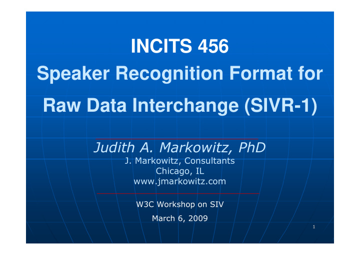 incits 456 speaker recognition format for raw data