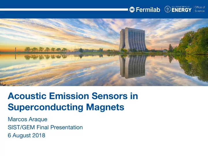 acoustic emission sensors in superconducting magnets