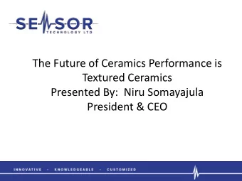 President &amp; CEO  What we will be discussing  Today  Who is Sensor Technology Ltd.