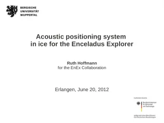 Acoustic positioning system  in ice for the Enceladus Explorer  Ruth Hoffmann  for the EnEx