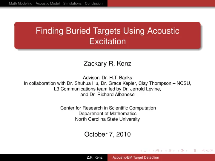finding buried targets using acoustic excitation