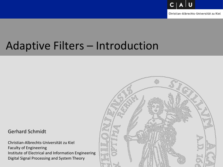 adaptive filters introduction