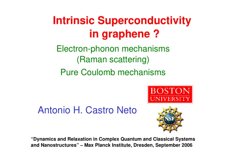 intrinsic superconductivity in graphene