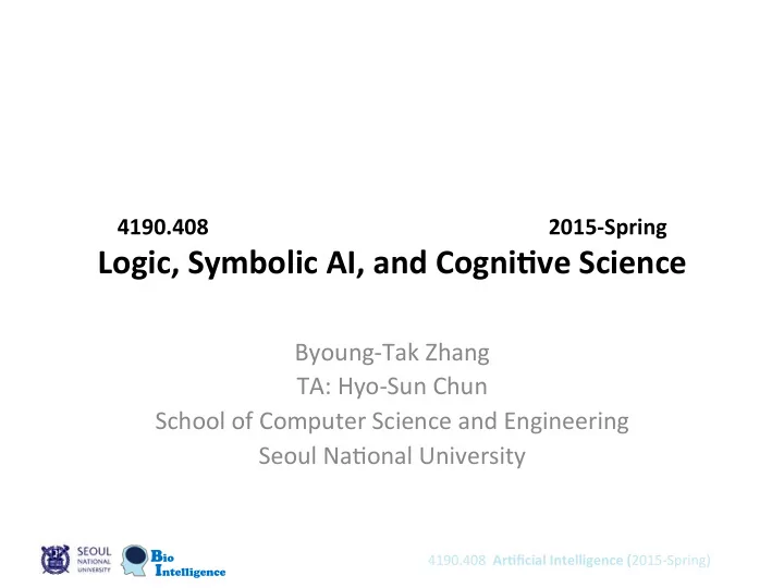 logic symbolic ai and cogni ve science