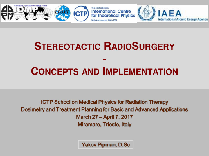 c oncepts and i mplementation ictp p school on medical