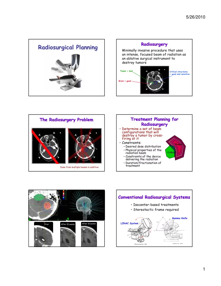 radiosurgical planning