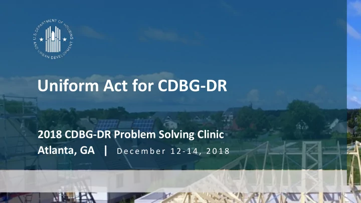 uniform act for cdbg dr