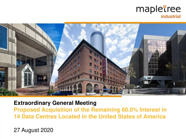 proposed acquisition of the remaining 60 0 interest in