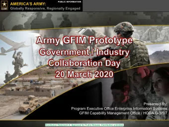 AMERICAS ARMY:  Globally Responsive, Regionally Engaged  Presented By:  Program Executive Office