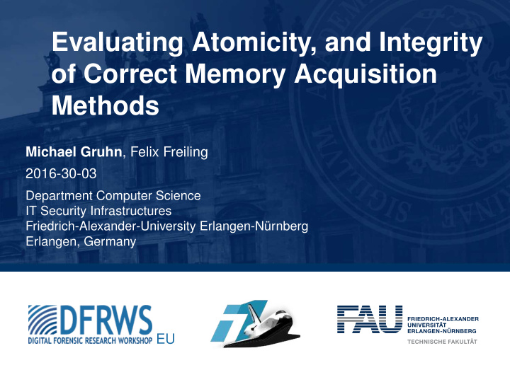 evaluating atomicity and integrity of correct memory