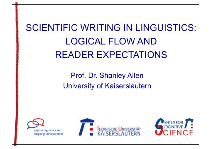 scientific writing in linguistics logical flow and reader